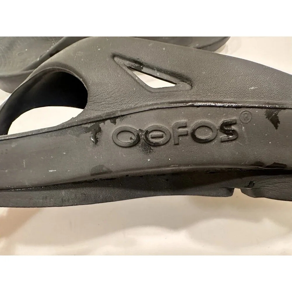 OOFOS OOriginal Recovery Flip Flops Black Size EU 45 US Mens 12 Comfort